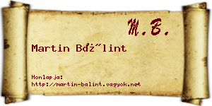 Martin Bálint névjegykártya