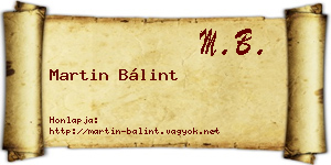 Martin Bálint névjegykártya