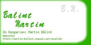 balint martin business card